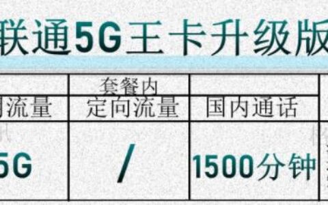 联通5G王卡升级版和极速版有什么区别？资费介绍