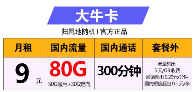 9元月租有什么好用的流量卡套餐？移动大牛卡和花灵卡上榜