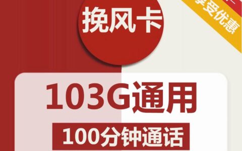 【可选号可办副卡】联通挽风卡29元包103G全国通用流量