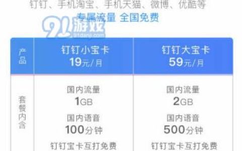 钉钉小宝卡：月租仅19元，支持全国漫游