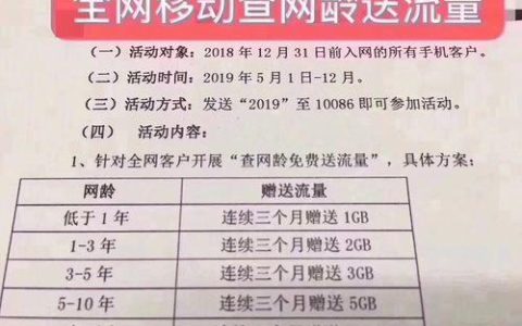 中国移动2023年网龄送流量怎么领？