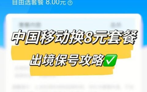 移动保号8元套餐办理入口详解