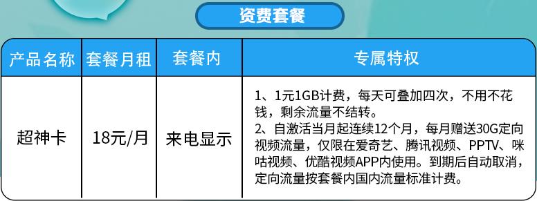 广东暖蜂卡套餐：29元月租，30G定向流量+15G通用流量