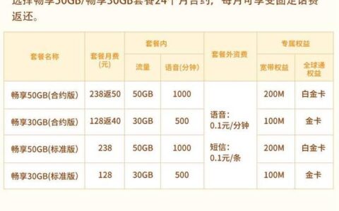 2023年移动套餐大全，根据需求选择最合适的套餐