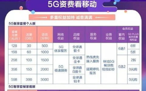 河南移动套餐介绍：满足不同需求，尽享5G乐趣