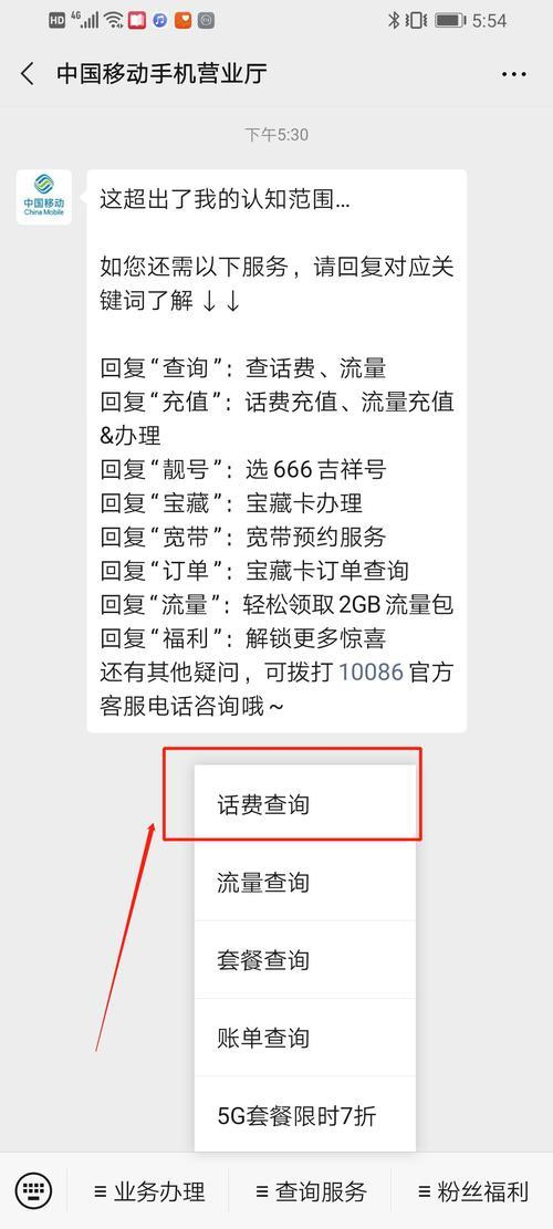 移动电话如何查询套餐？